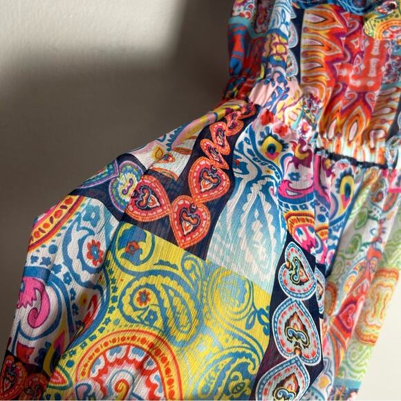 Into The Bleu by Amerex Sheer Mixed Print Swimsuit Cover Dress Small - Picture 5 of 5